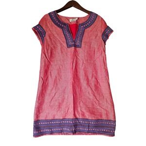Vineyard Vines Coral Pink Embroidered Tunic Dress Women's Size 12